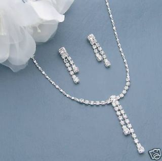 THREE NECKLACE SETS BRIDAL WEDDING BRIDESMAID GIFT Jewelry CRYSTAL 