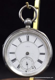   Reid & Bros Chester Fusee Key Wind Pocket Watch Sterling Silver Case