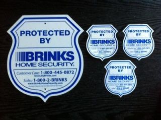 BRINKS HOME SECURITY SYSTEM WARNING Stickers 1 YARD SIGN