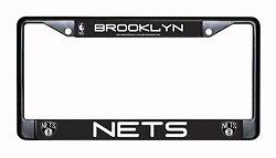 Brooklyn Nets Chrome Metal License Plate Frame   Auto Tag Holder   NEW 