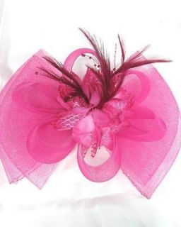   Hat Bow Shape Party Hair Clip Great For Weddings Bridesmaid,Hot Pink