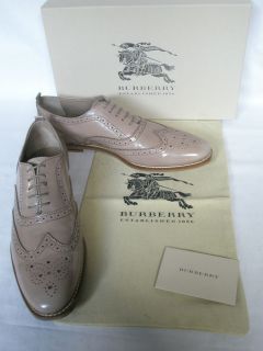 NEW BURBERRY Ladies PRORSUM Leather Lace up Brogues FLATS SHOES UK 8 