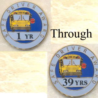School Bus Staff Years Safe Driver Award Pins