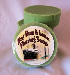Bay Rum and Lime, Handmade Shaving Soap with Goats Milk, 3 Bar Set