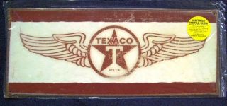 Texaco Gasoline Metal Sign Wing Logo Gas Station Garage