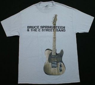 BRUCE SPRINGSTEEN & E Street Band Crewneck T Shirt Gray Guitar Rock 