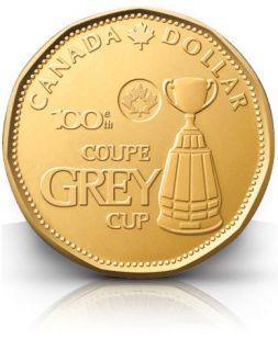 L303 CANADA $1.00 COIN 2012 100th ANNIVY OF THE GREY CUP   UNC FRESH 