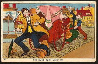 1915 GYPSY Push Cart STARTLED MAN The Music Quite Upset Me Comic 