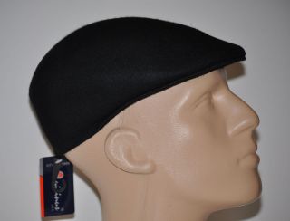   Mens Black 100% Wool Peaked Beret Newsboy Cabbie Classic Hat Cap 06