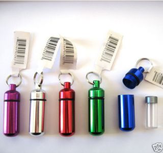 5pc Small Pill Containers w/Key Chain   WATER RESISTANT