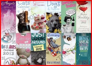 2013 Slim Wall Calendars His N Hers Cats Kittens Dogs Hugs Angels 