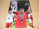Steven Gerrard Hand Signed Autographed 12x8 Liverpool Carling Cup 