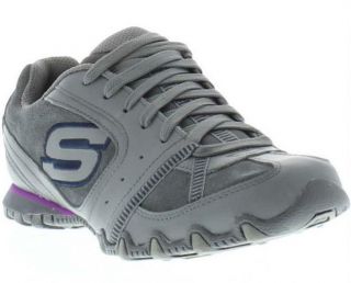 Skechers Genuine Bikers Spring Warp Womens Charcoal Trainer Sizes UK 4 