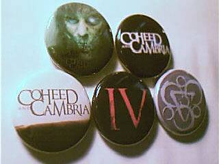 5x Coheed and Cambria Buttons Badges shirt pins NEW