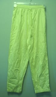 CABIN CREEK Womens Lime Green Yellow Casual Elastic Waist Cotton Pants 