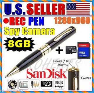 8GB Hidden Spy Rec Pen Cam Camera Nanny DVR Video Recorder Mini Spy 