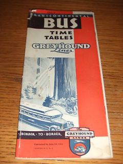 RARE 1931 Greyhound Bus Lines Transcontinent​al Bus Time Tables 