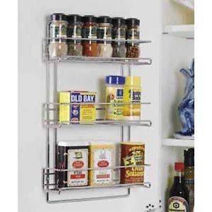 Chrome 3 Tier Wall Hung Kitchen Pantry Spice Condiment Organizer 