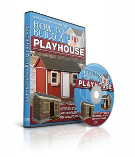 14 Playhouse Plans   book and video training on CD with Blueprints