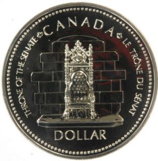 1977 CANADA COMMEMORATIVE SILVER DOLLAR COIN THRONE OF THE SENATE COIN 