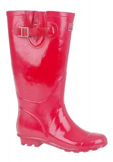 WOMENS WIDE CALF FITTING RED RIDING WELLIES WELLINGTONS FAB278