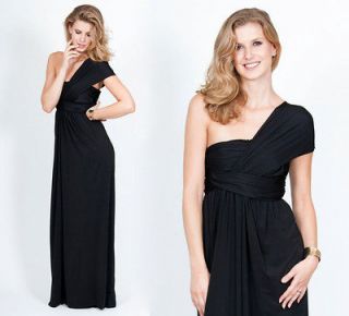NEW Womens Black Grecian Ruched Sleeveless Cocktail Maxi Party Gown 