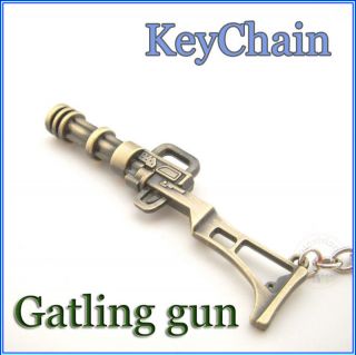 CrossFire Miniature Gatling gun metal model Keychain ring Toy 