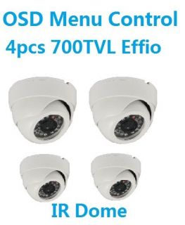 4pcs 700TVL II Sony Effio e IR Dome camera with OSD Menu control