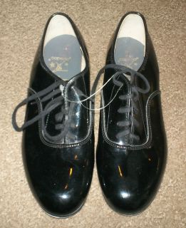CAPEZIO Patent Leather Boys Tap Shoes Kids SIZE 3 W Wide *EXCELLENT*