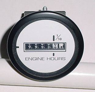 FARIA BOAT WHITE ENGINE HOURMETER GAUGE~HOUR METER~29760~BA​YLINER 