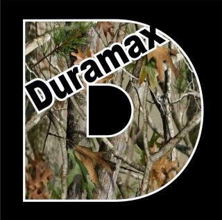 Duramax Camo Vinyl Decal chevrolet chevy turbo diesel Truck window oak 