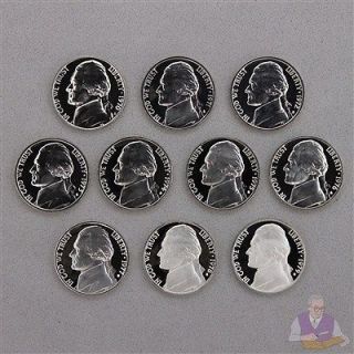 1970 1979 Proof Jefferson Nickel Run 10 US Coins Complete Decade Set