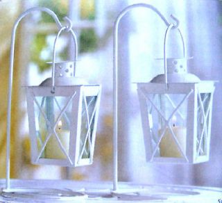 10 WHITE RAILROAD CANDLE LANTERN WEDDING CENTERPIECES WITH STAND