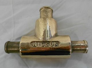 Polished Brass Nicson Water Divider T Fitting V Drive Jet Boat Drag 