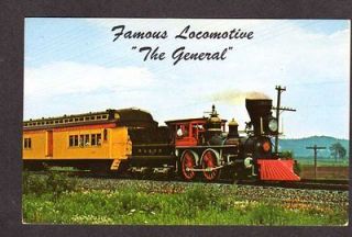   War Locomotive The General Railroad Steam Train Postcard Carte Postale
