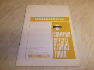 Churchill Car Tool Catalogue. Cummins Special Service Tools. 1972 