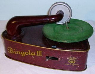 Bing Bingola III tin plate toy gramophone Phonograph
