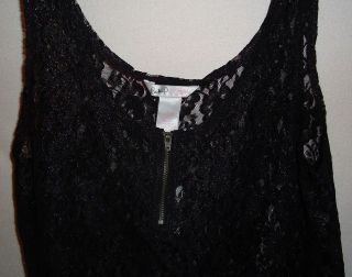 Candies Britney Spears Black Lace Top 4 zipper Nwt