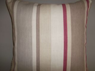 LAURA ASHLEY CASSIS AWNING STRIPE PIPED EDGE REVERSABLE CUSHION COVER