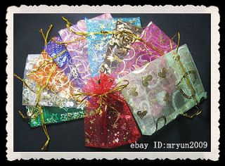 100PC Organza Jewellery Xmas Holidays Cards Party Supply Gift Wrap 
