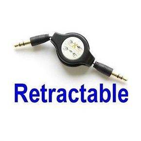 Retractable AUX Audio Cable  to Car Stereo iPhone