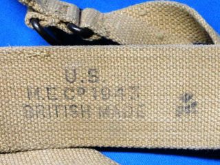   Army M 1936 Combat Suspenders BRITISH MADE M.E.Co 1943 Mills Equipment