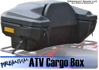 NEW DELUXE ATV REAR CARGO RACK STORAGE BOX PADDED SEAT BACKREST (ATV 