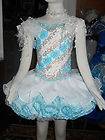   White National High Glitz Pageant Dress by Cate Doddy SZ 5T 6T OOAK