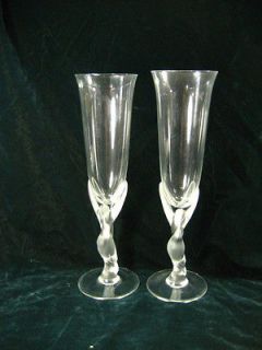   The Snow Dove Crystal Champagne Glasses by Faberge made in France