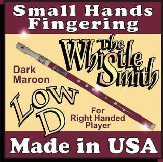 Dark Maroon Low D Pennywhistle • Small Hands Fingering