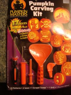 Pumpkin Carving Kit Pumpkin Masters 16 Patterns & 5 Tools New
