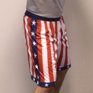 Rocky Balboa American Flag Shorts Apollo Creed USA New