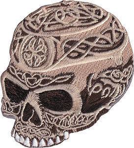 Celtic Skull Embroidered Iron On Applique Patch P3705