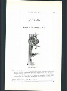 1898 ad Blacksmiths Silvers Advanced Hand Powered Post Drill